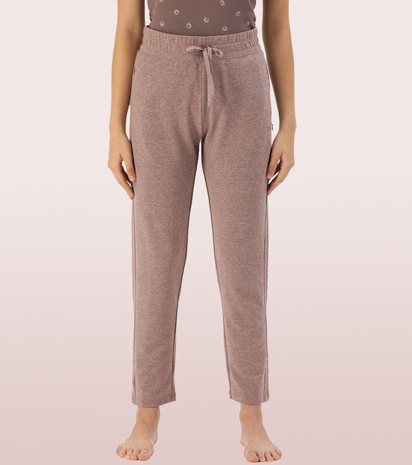 ENAMOR-E060 Umber Brown ESSENTIALS FRENCH TERRY LOUNGE PANTS