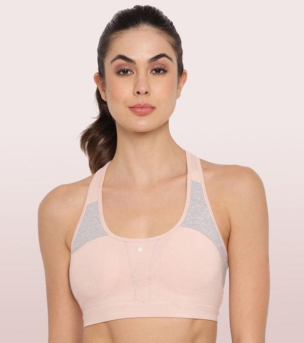 Enamor-SB08 Pearl Medium Impact Sports Bra Racer Back, Removable Pads & Wirefree