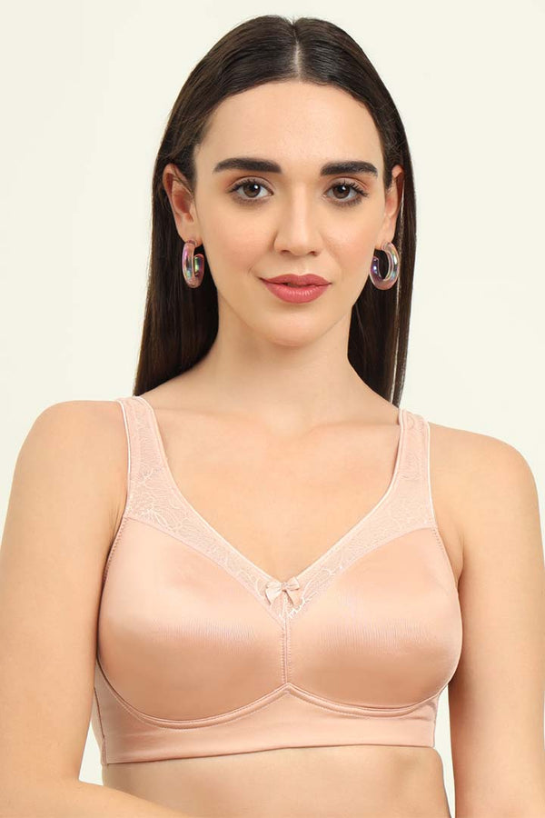 AMANTE BRA -BRA78001 Elegant Support Non-padded & Non-wired Misty Rose Bra