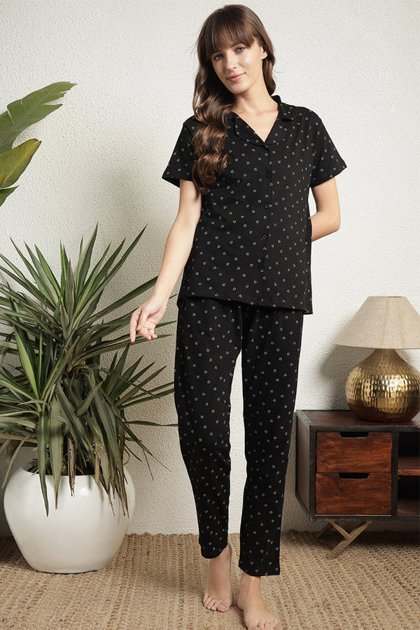 Angels Midnight Charm Button-Down Night Set A100IO