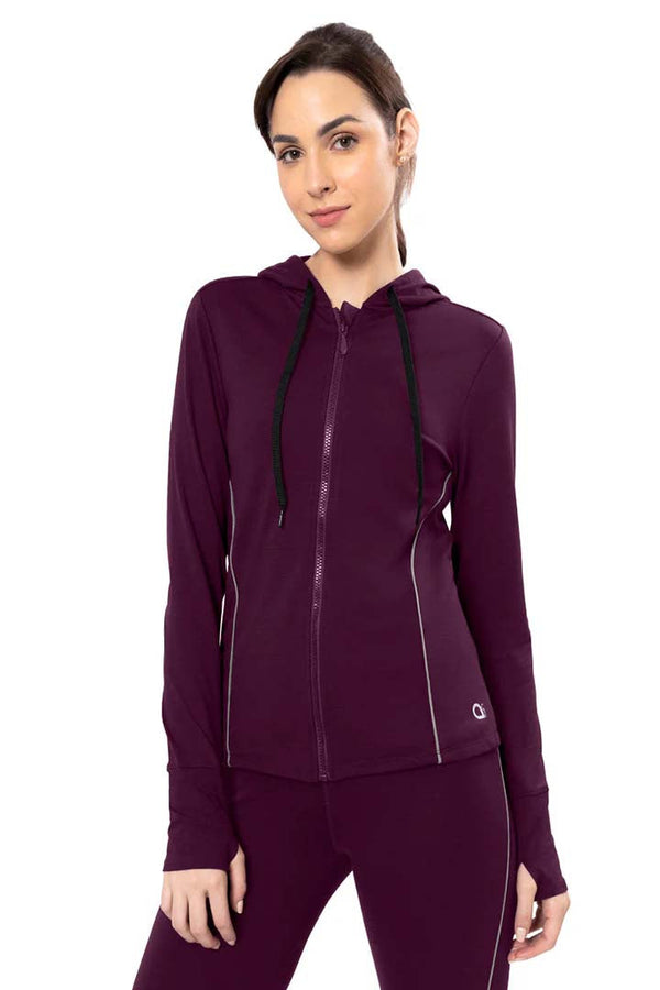 AMANTE ATP94301-BLACKBERRY WINE FLAUNT HOODIE FULL SLEEVE ACTIVE JACKET