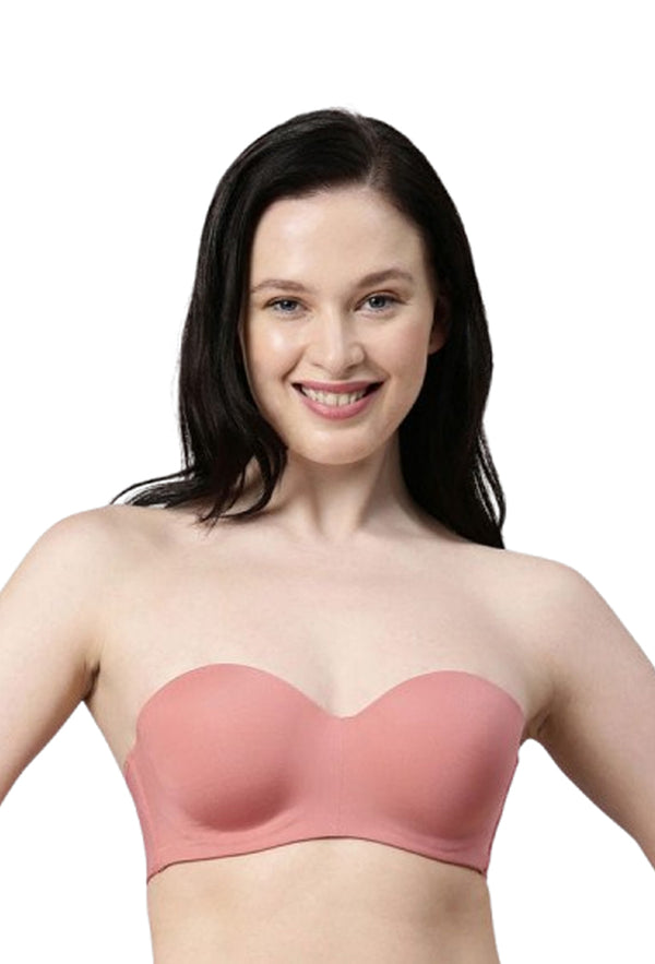 Enamor-F074 Rosette Full Figure Strapless Multi-Way Bra - Padded Wired Medium Coverage