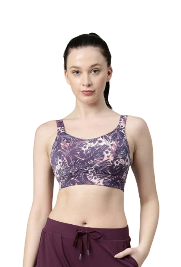 Enamor-SB18 Lilac Run Convertible Back High Impact Bra - Padded - Wirefree