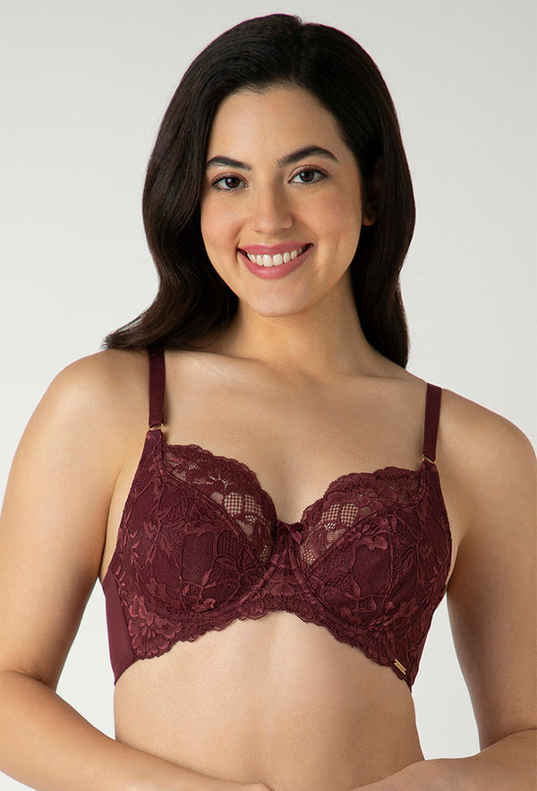 AMANTE BRA -BRA101601 WINDSOR WINE Luxe Support Non-Padded Wired Bra