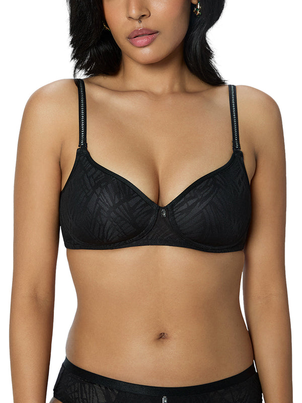 TRIUMPH BRA 110I747-BLACK 04 Women 's Polyester Classic Solid Padded Bra