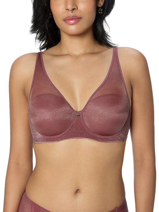 TRIUMPH BRA 123I587-43 Women Sheen Mesh Wired Padded Plunge Bra