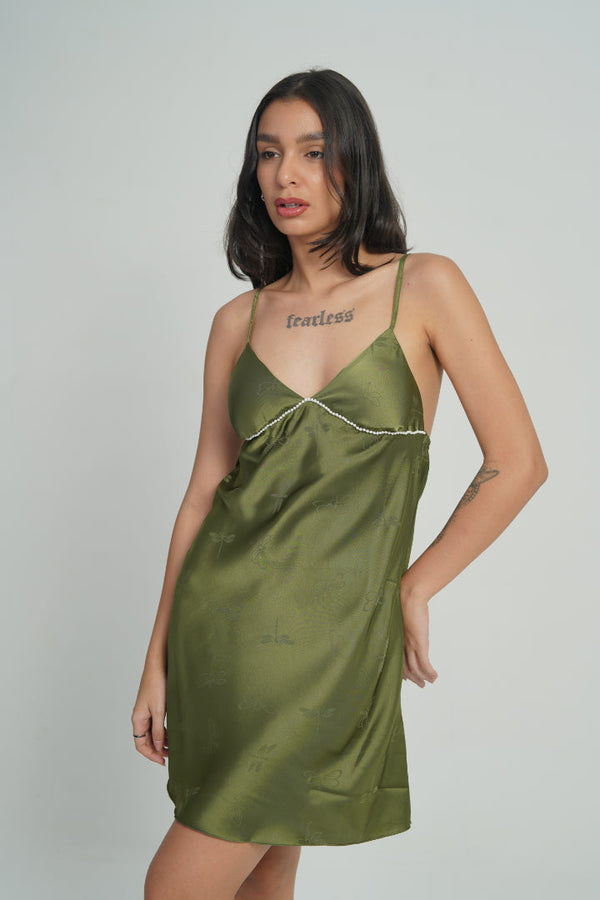 AXTZH Midnight Petal One-Piece-X5024-OLIVE-F1S