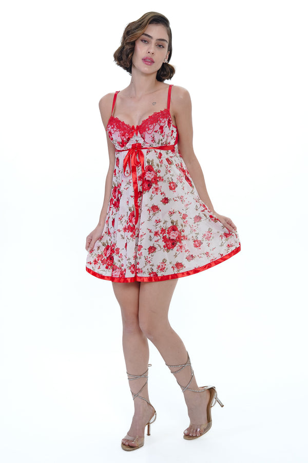 AXTZH ROMANTIC TWO-PIECE BRIDAL NIGHTWEAR X0987-REDPR-F11N