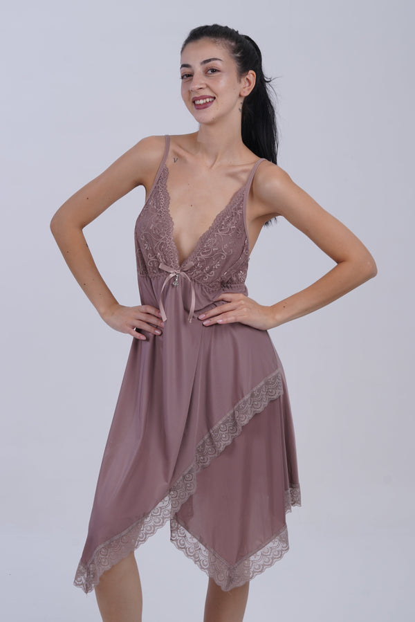 AXTZH Women’s Nightwear with Lace Accents and Soft Flowing Silhouette X3489-FF-F1M