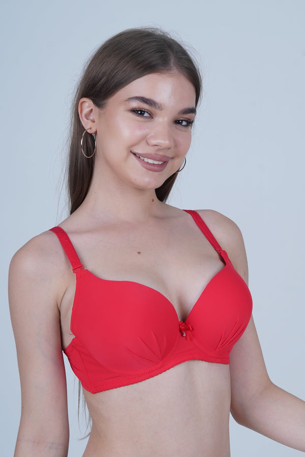AXTZH Padded Bra for Women – Stylish One-Piece with Enhanced Shape and Gentle Comfort AB0009-RED-DP401