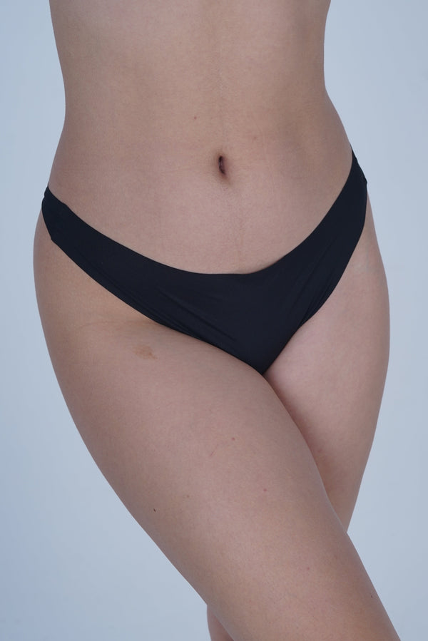 AXTZH Elegant Women’s Thong with Soft Fabric Finish and Decorative Bow Touch XTHGSBAL6022IJ-BLACK