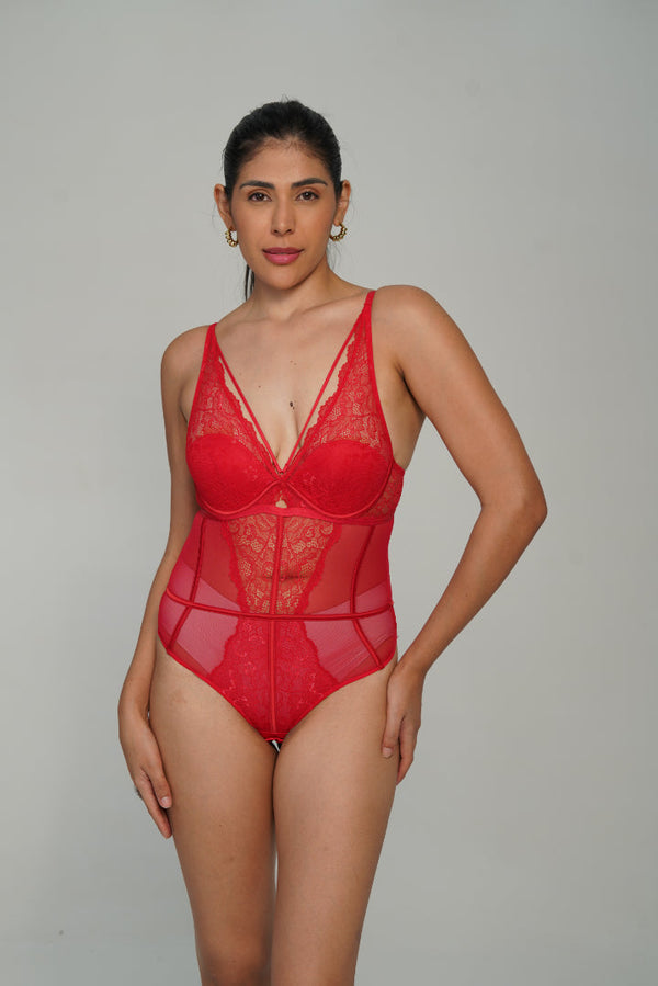 BELLAGIO Timeless Seduction Bodysuit BBS6618-RED-BS1P