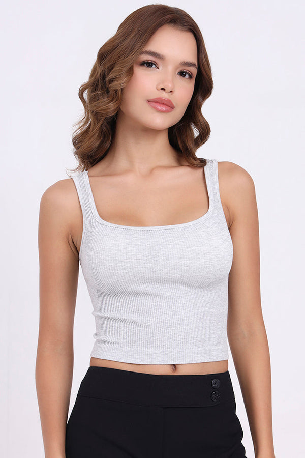 AXTZH Women’s Ribbed Bralette Crop Top X0010-LTGML-CV007