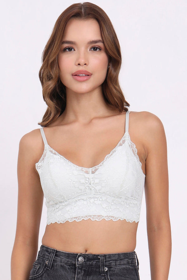 AXTZH Lace Trim Everyday Bralette BLET X1231-MINT-CN014