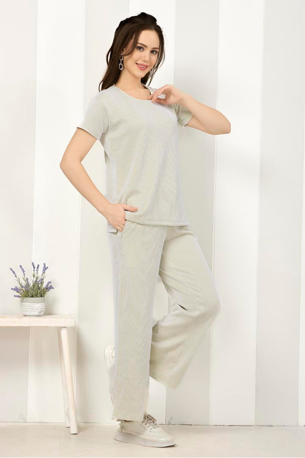 Angels Ivory Striped Lounge Set A158IY