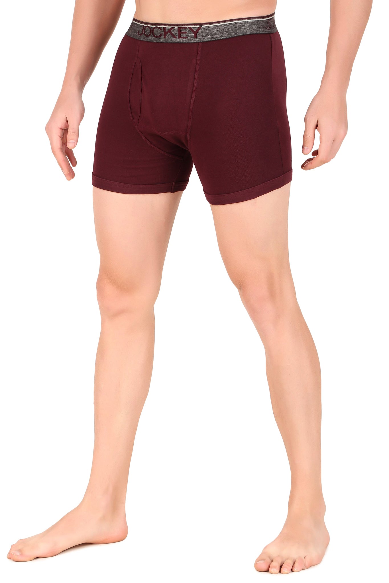 Jockey-8009 Super Combed Cotton Rib Solid Boxer Brief with Ultrasoft and Durable Waistband