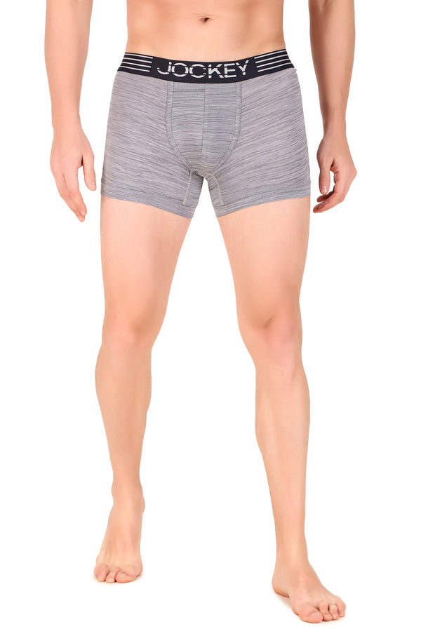 Jockey-MM05 Microfiber Mesh Elastane Stretch Performance Trunk with StayDry Technology -MDGRY