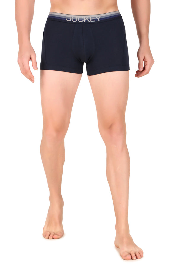 Jockey-US20 Navy Super Combed Cotton Elastane Stretch Solid Trunk with Ultrasoft Waistband