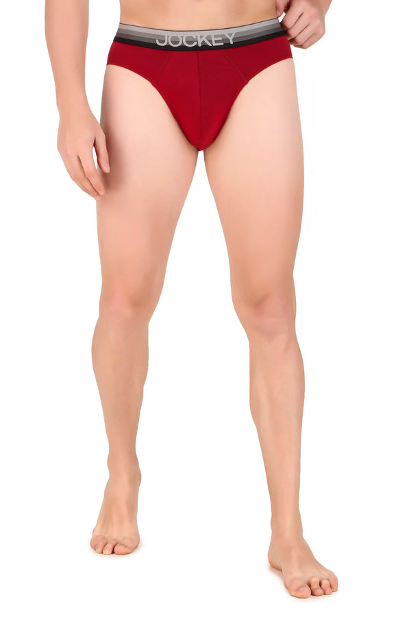 Jockey-US07 Rdper Super Combed Cotton Elastane Stretch Solid Brief with Ultrasoft Waistband