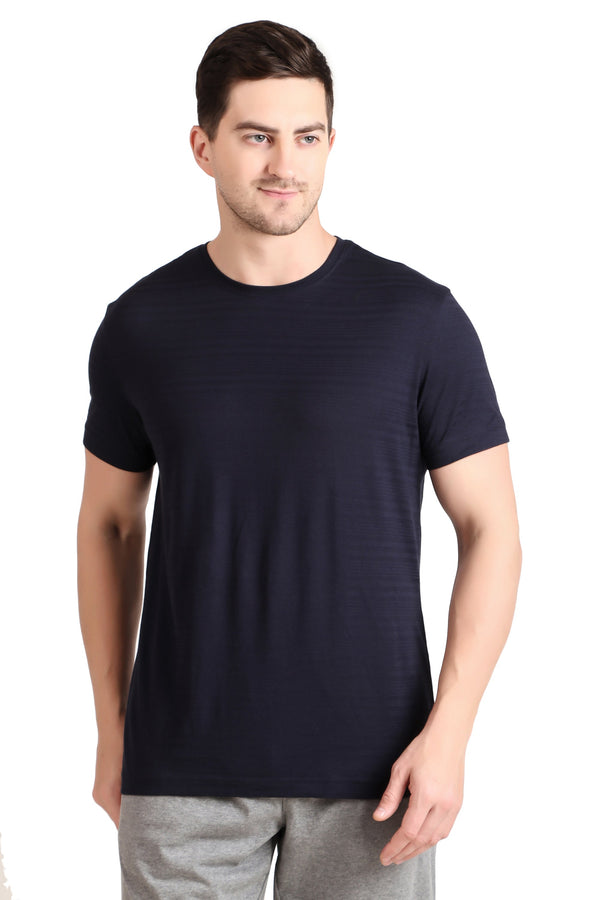 Jockey-IM21 Super Combed Supima Cotton Round Neck Half Sleeve T-Shirt -TNAVY