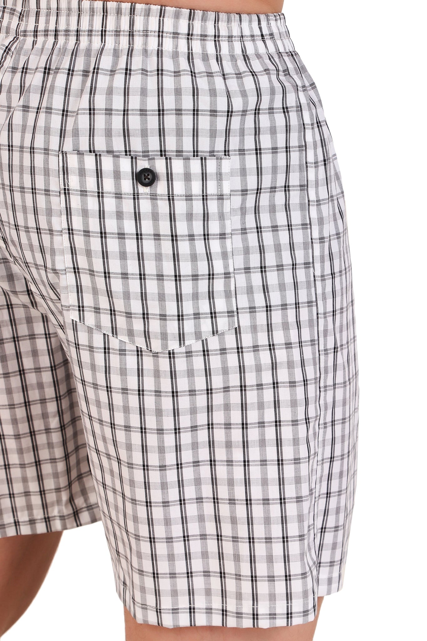 Jockey-1222 Super Combed Mercerized Cotton Woven Checkered Boxer Shorts with Back Pocket