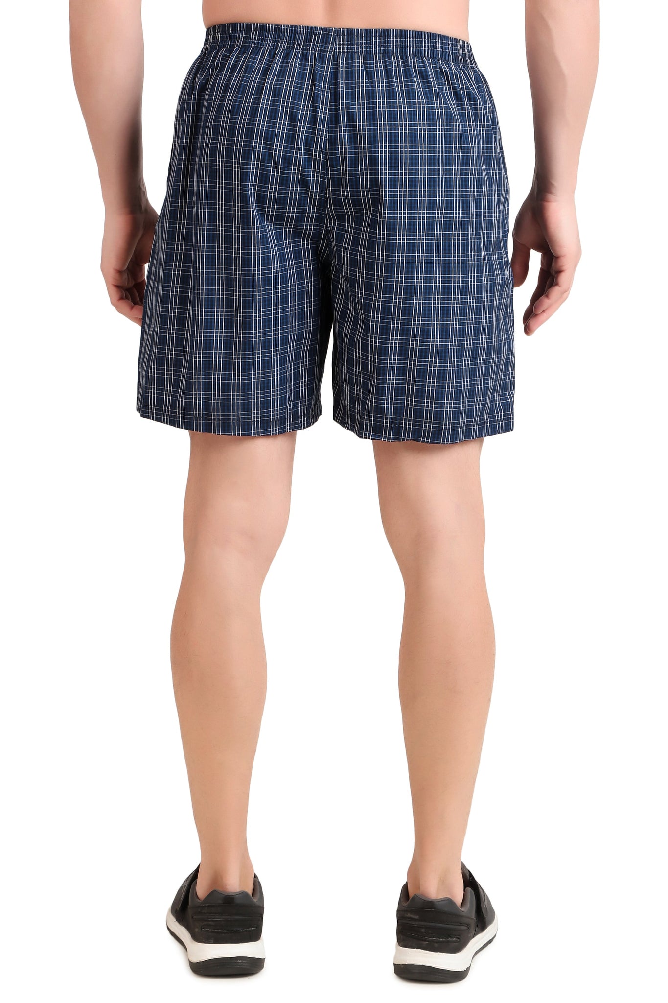 Jockey-1223 Super Combed Mercerized Cotton Woven Checkered Boxer Shorts with Side Pocket