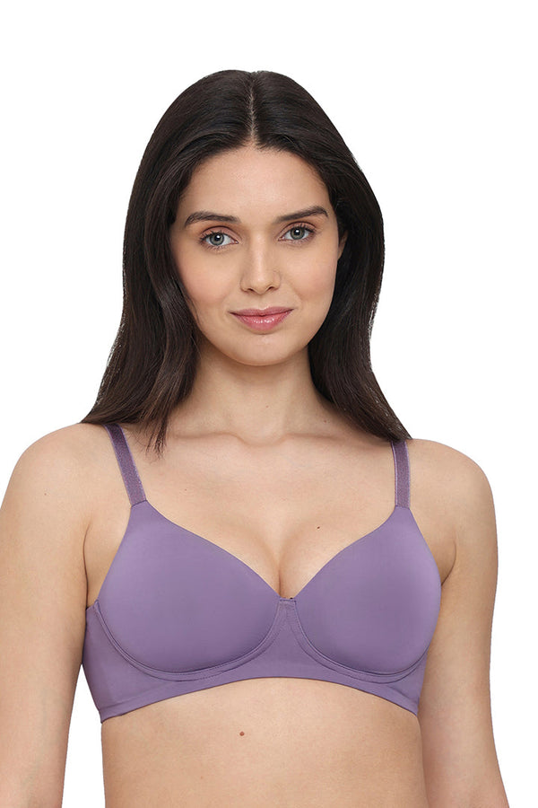 WACOAL BRA BI05H02 MG Cool Comfort Padded Non-wired 3/4th Cup Everyday Wear T-shirt Bra -Purple