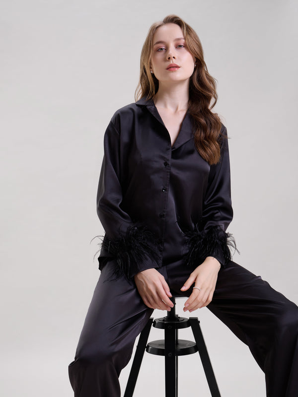 Mysthelle MIDNIGHT BLACK FEATHER NIGHTWEAR