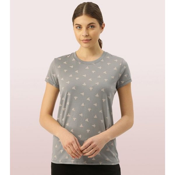 Enamor-E247 BASIC CREW TEE – PRINTED | SHORT SLEEVE CREW NECK STRETCH COTTON TEE