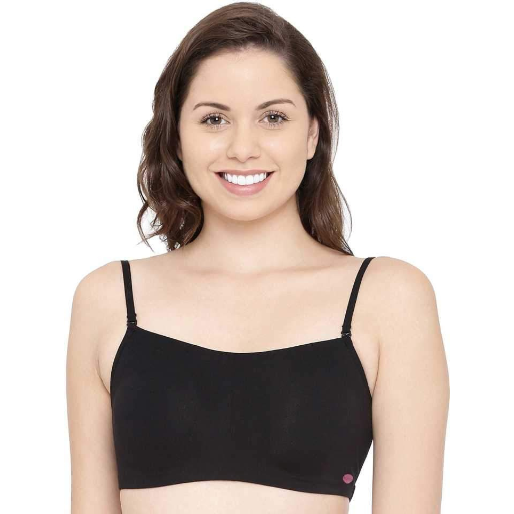 Enamor-A022 Basic Cotton Cami With Detachable Straps Bra Non-Padded Wirefree High Coverage