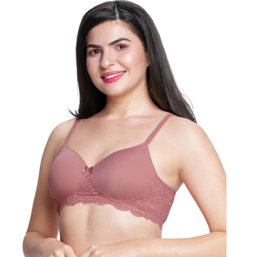AMANTE BRA87701 Lace Elegance Solid Padded Non-Wired Bra