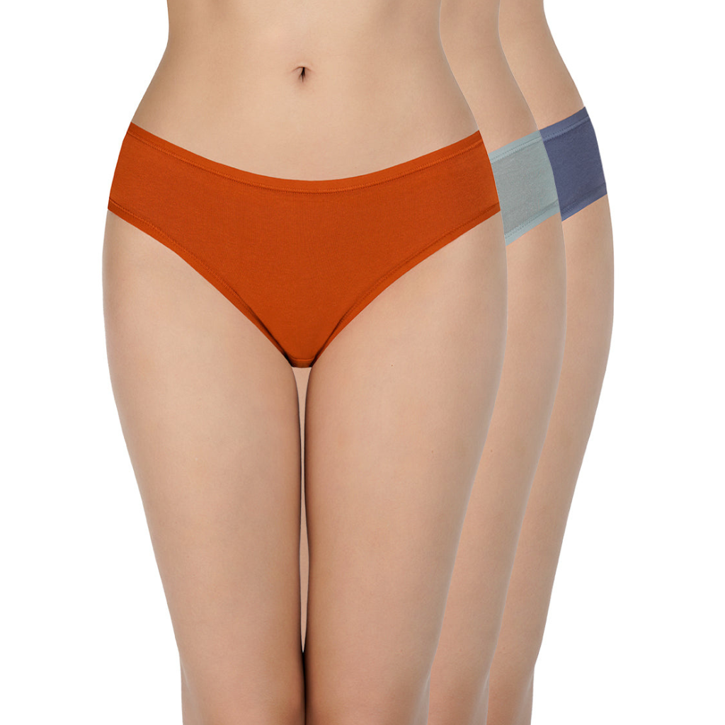AMANTE PPK33002 Solid Low Rise Bikini Panties (Pack of 3)