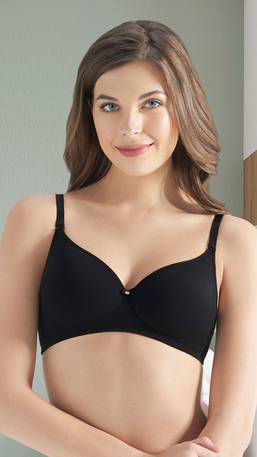 Amante Seamless Padded Non-Wired Cotton T-Shirt Bra