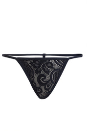 AXTZH Lace Nightwear Set with Robe & Thong NW X5527-NAVY-F11N