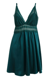 AXTZH Lace Bodice Nightwear Set with Thong NW X5531-TEAL-F1S