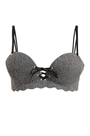 AXTZH Lace-Up Front Seamless Bra XB0238-GRYML-CP301