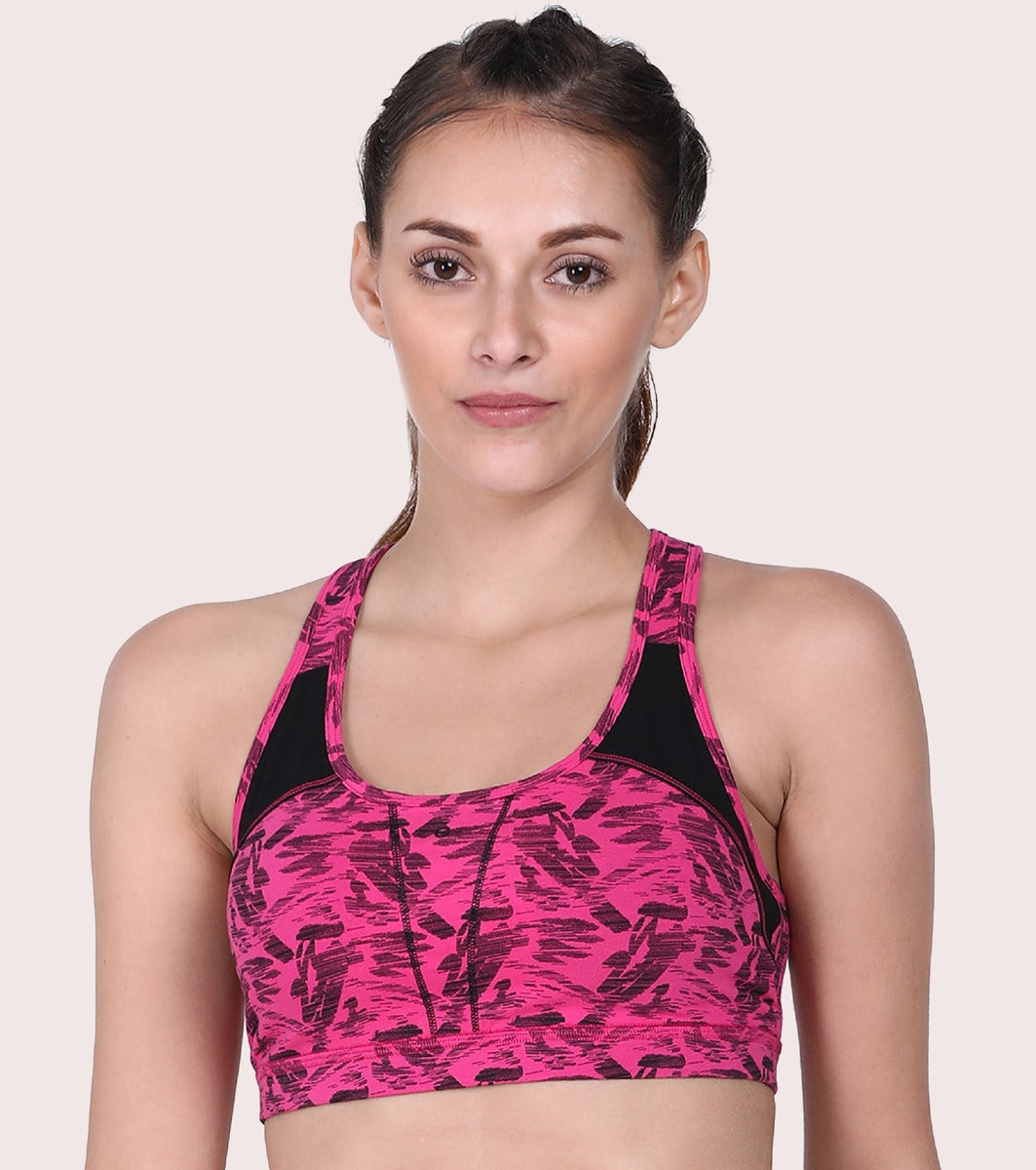 Enamor-SB08 Medium Impact Sports Bra Racer Back, Removable Pads & Wirefree