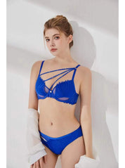 Mysthelle FAYE COBALT PADDED BRA & BRAZILLIAN SET