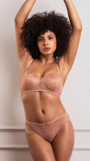 Savvyy Lace Bikini Brief Elegant Mid Rise Soft Stretch Panty