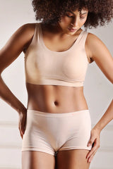 Savvyy PANTY-7XXXX8 UltraSoft Seamless Full Coverage Boyshort Panty With All Day Comfort - SKIN