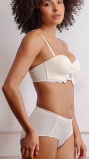 Strapless Bandeau Push-Up Bra | Non-Wired Bonded Bra with Convertible Straps
