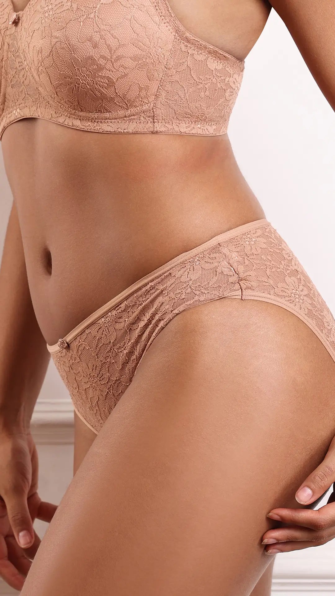 Savvyy Lace Bikini Brief Elegant Mid Rise Soft Stretch Panty