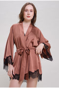 Mysthelle BRONZE ROBE WITH CAMI TOP & SHORTS