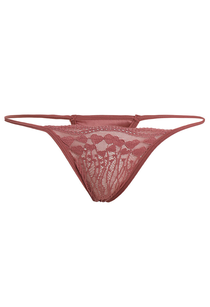 AXTZH3-Piece Lace Trim Nightwear Set for Women X5523-ROSE-F11S