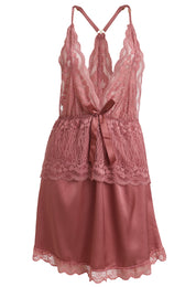 AXTZH3-Piece Lace Trim Nightwear Set for Women X5523-ROSE-F11S