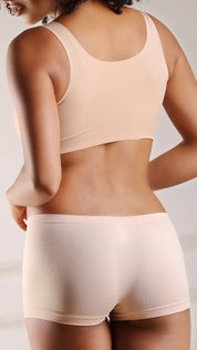 Savvyy PANTY-7XXXX8 UltraSoft Seamless Full Coverage Boyshort Panty With All Day Comfort - SKIN