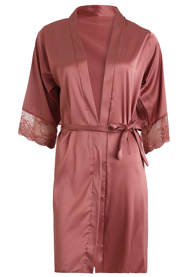 AXTZH3-Piece Lace Trim Nightwear Set for Women X5523-ROSE-F11S