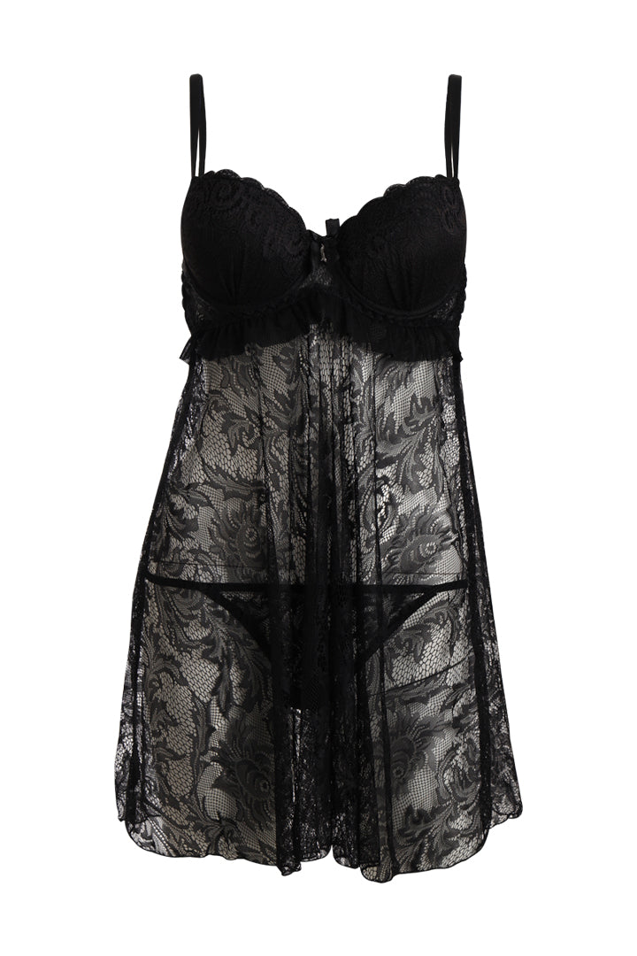 AXTZH BRIDAL INTIMATE NIGHTWEAR COLLECTION X0825-BLACK-F11N