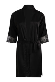 AXTZH 3-Piece Lace Trim Nightwear Set for Women X5523-BLACK-F11S