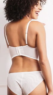 Sheer Net Classic Brief | Wave-Embroidered Mesh Panty